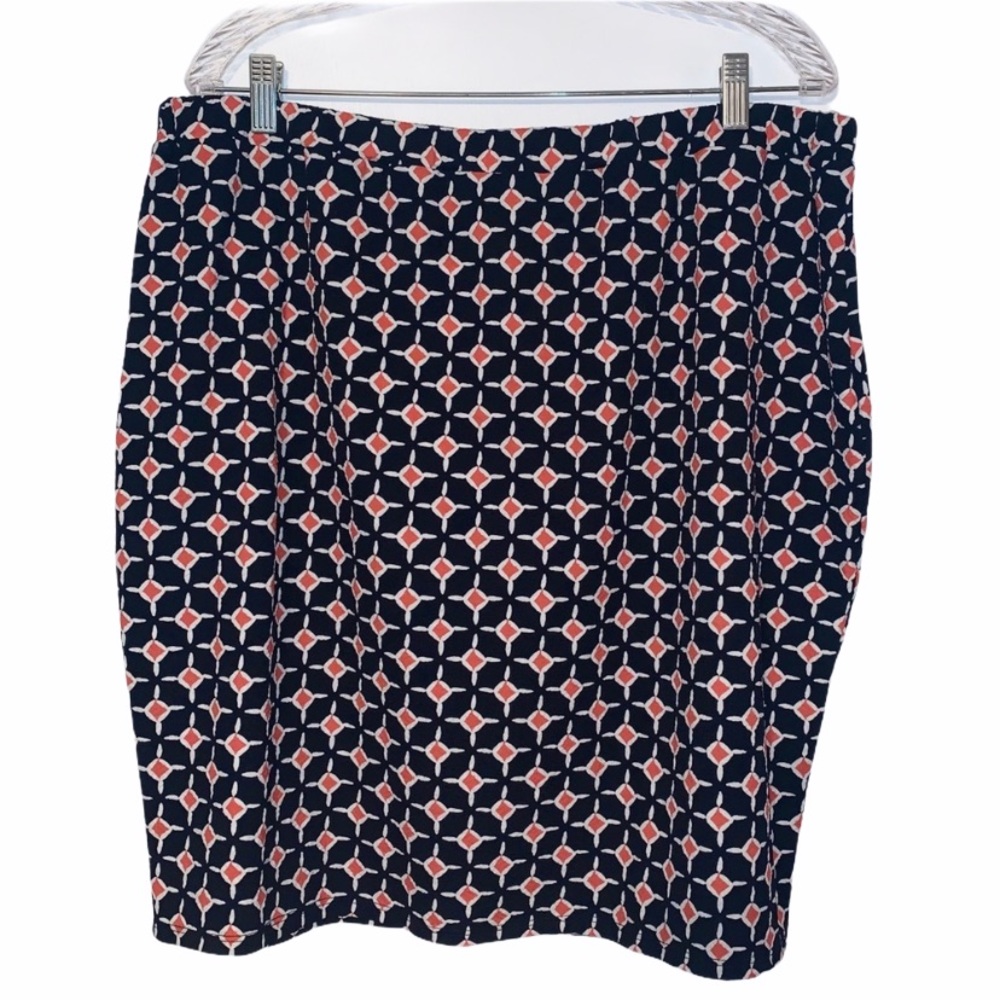 ‘Leota’ 2L women’s pencil skirt blk wht orange NWT